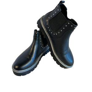 Wonder Nation Wmn 8.5 Black Leather Ankle Booties (EU 39.5)